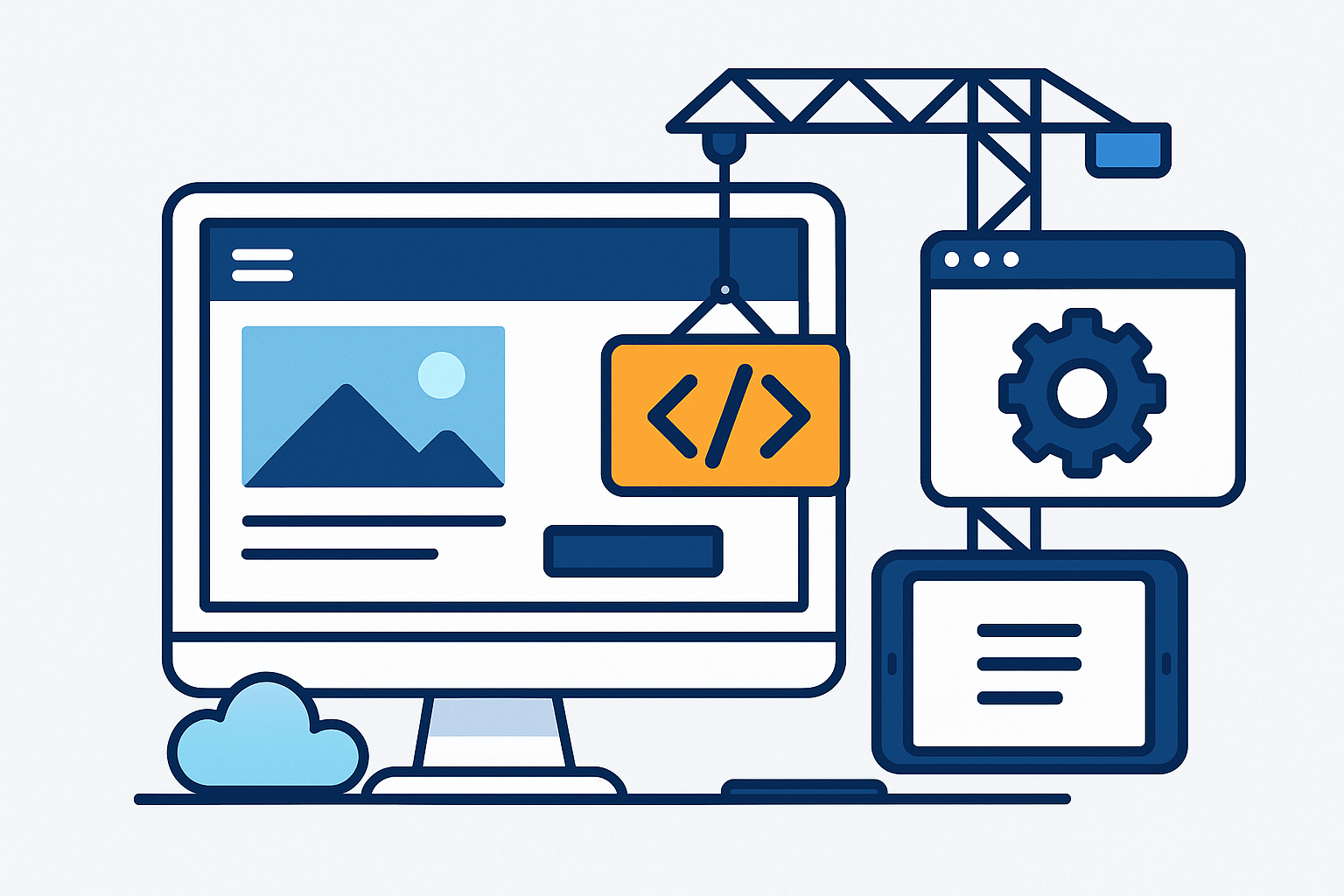 Web geliştirme illüstrasyonu